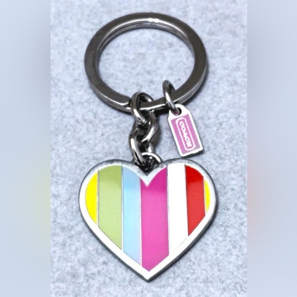 Coach Accessories - Coach Y2K Vintage Legacy Heart Keychain EUC